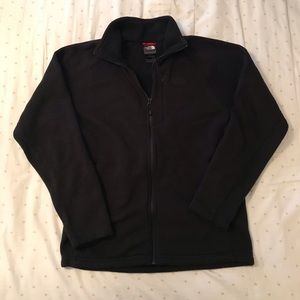 North Face Men’s full zip black fleece jacket - M